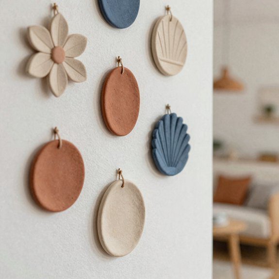 abstract air dry clay wall art