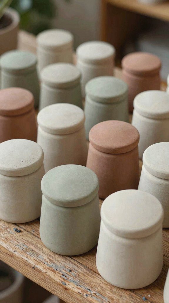 air dry clay lidded storage pods