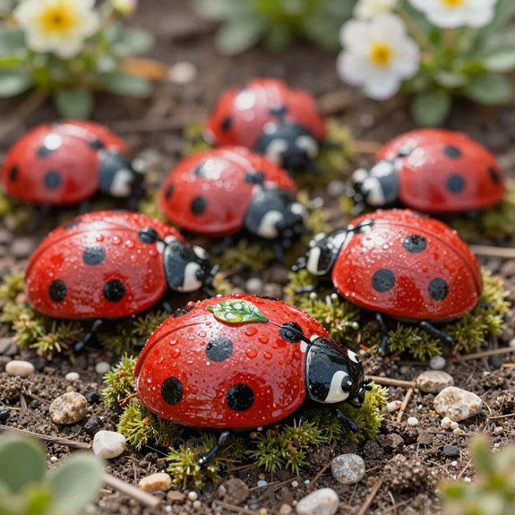 beginner ladybug garden rock
