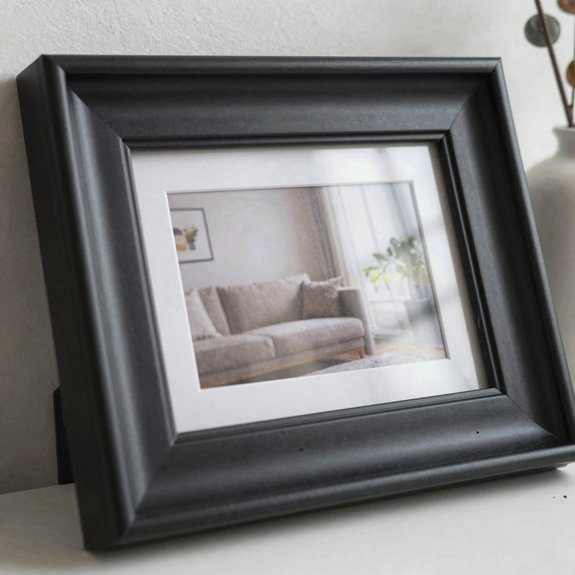 black matte modern mirror frame