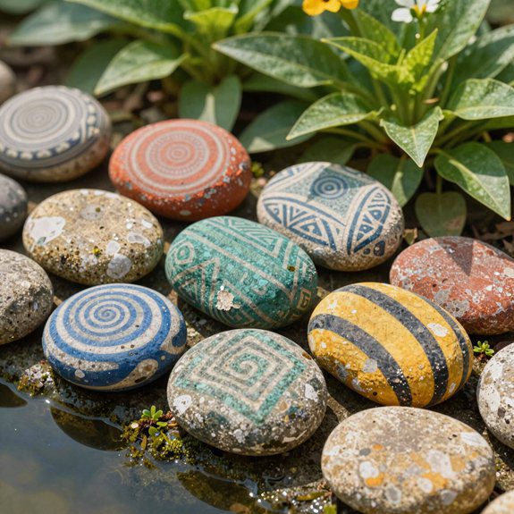 bright painted garden rock patterns