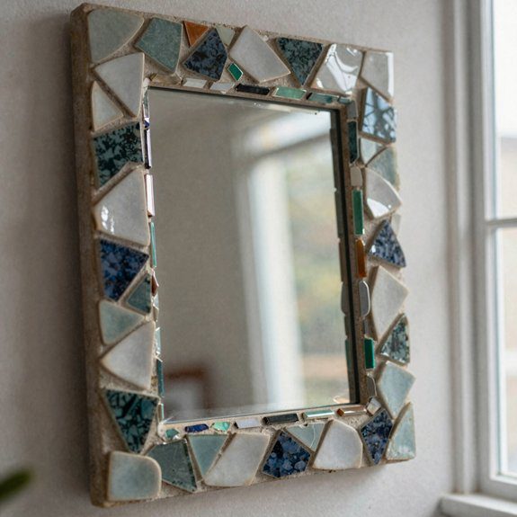 broken mirror mosaic frame