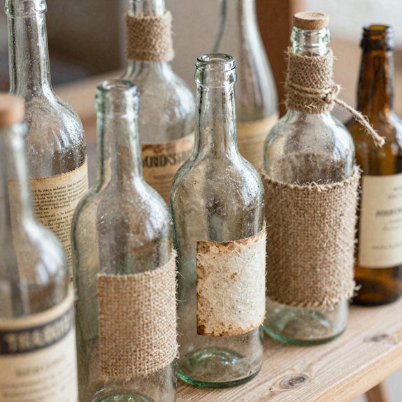 burlap twine rustic bottle decor