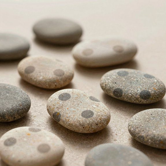 cheerful polka dot rock painting