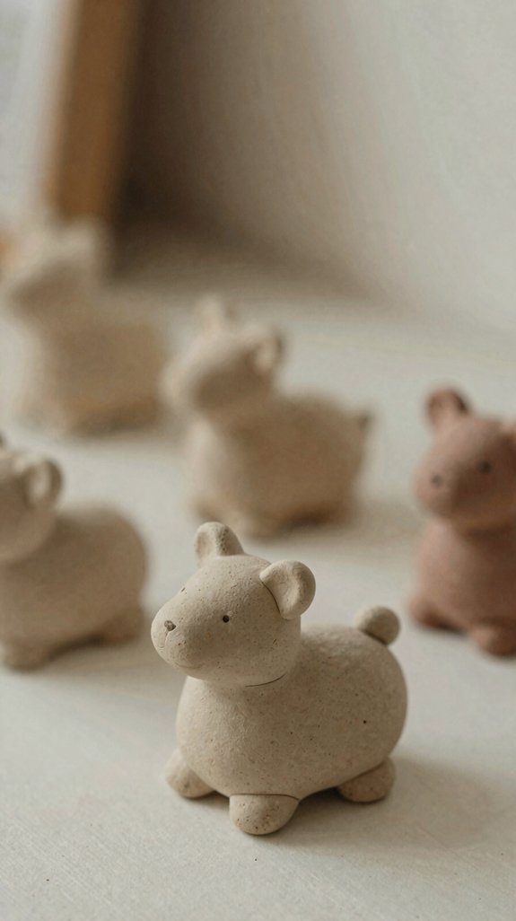 clay animal figurines decoration