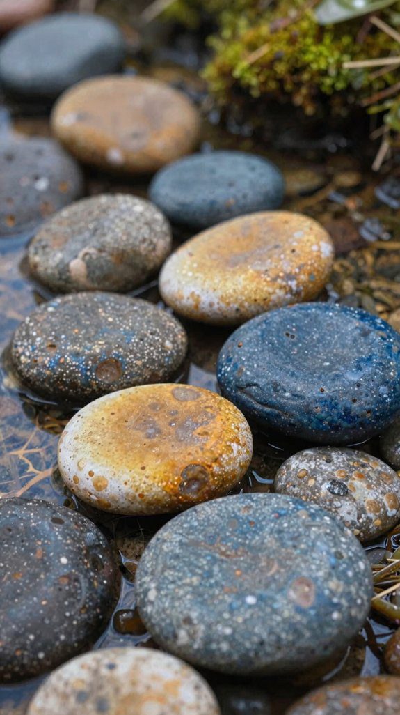 color paired river rock gradient