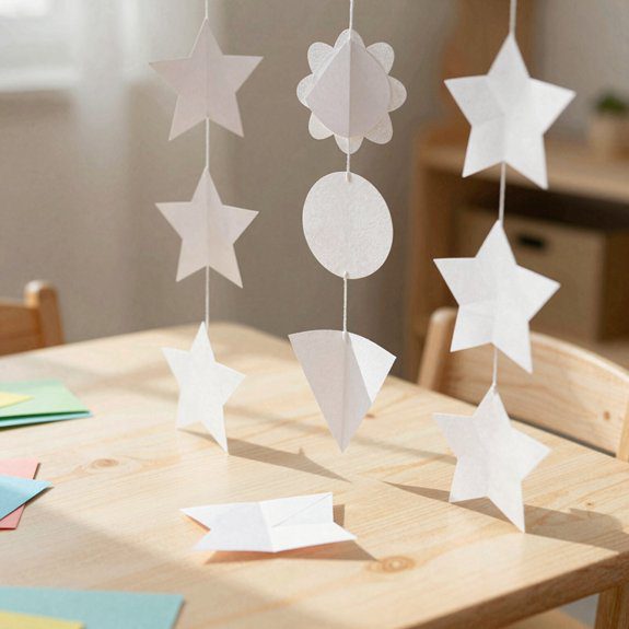 colorful hanging paper mobile