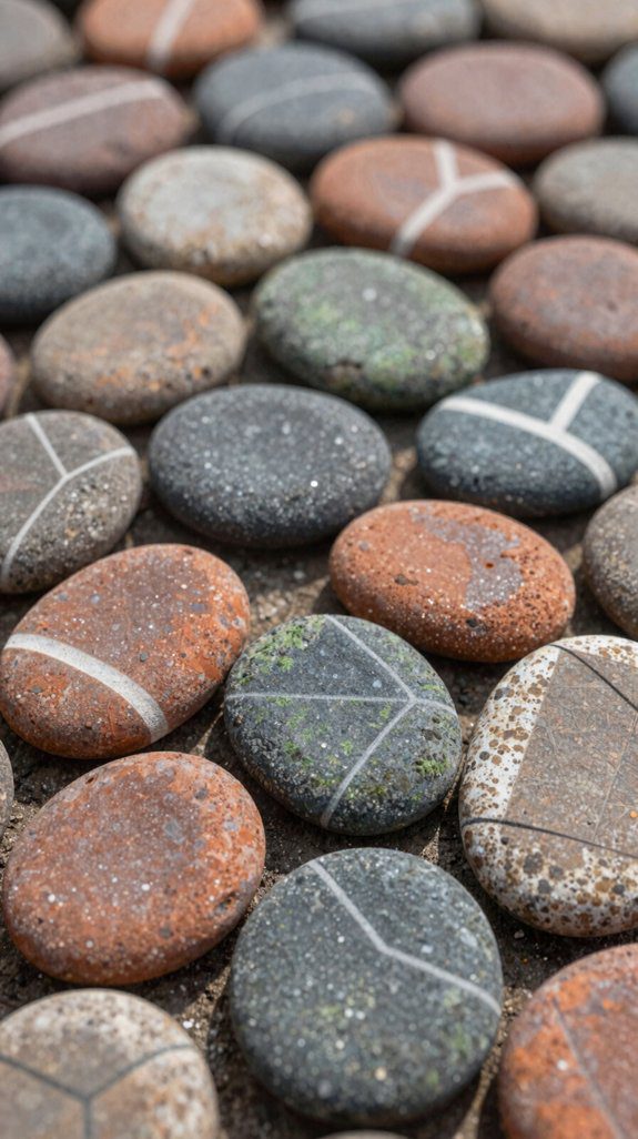 crisp painted geometric rock patterns