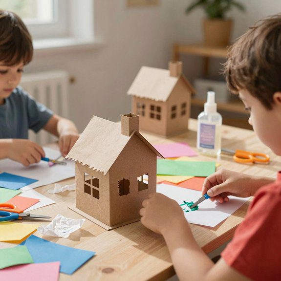 decorate folded paper mini homes