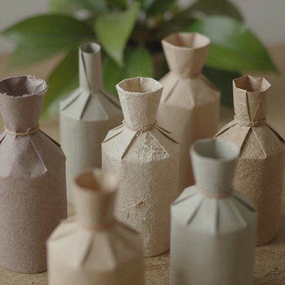 fresh handmade paper vase wrap