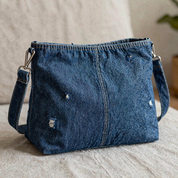 Denim Bag Ideas From Old Jeans That Look Stylish and Sellable 3 jeans waistband crossbody bag