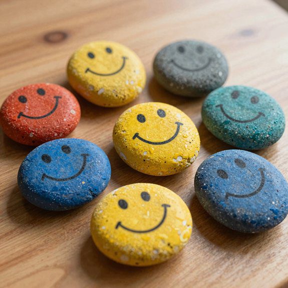 kid friendly painted smiley rocks