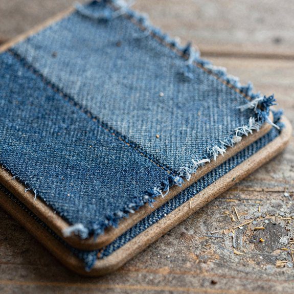 DIY With Old Jeans That Turn Worn Denim Into Useful and Stylish Pieces 8 layered denim scrap coasters