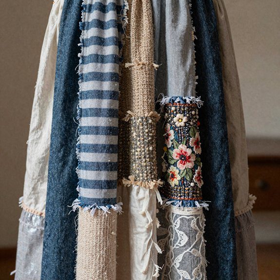 layered dress from knit scraps