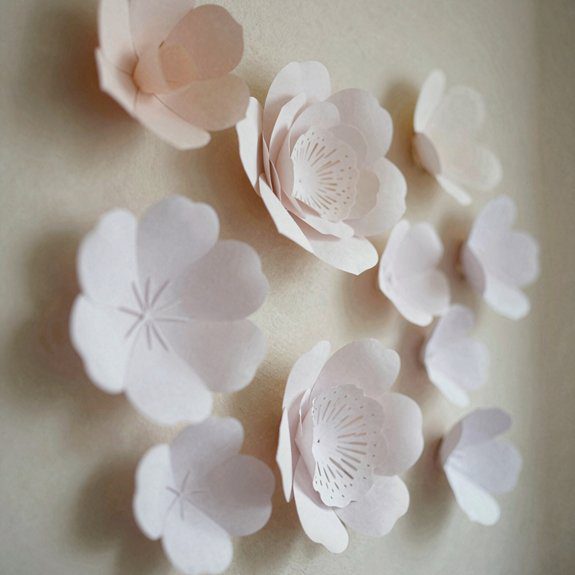 layered paper flower wall