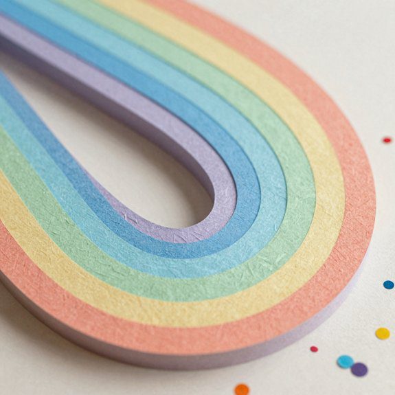 layered paper rainbow clouds