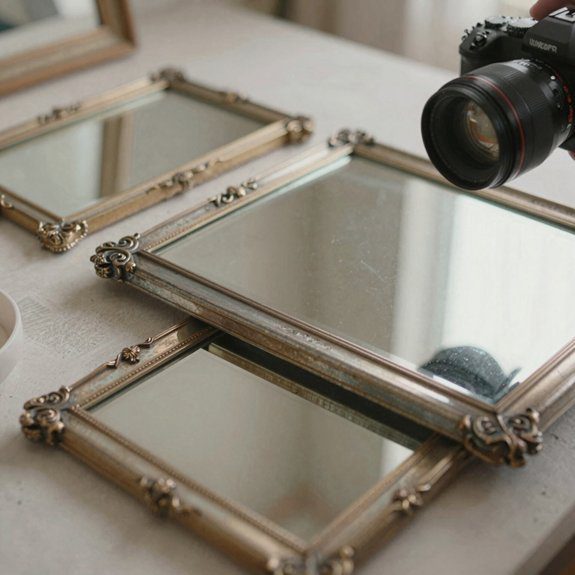metallic glow mirror makeover