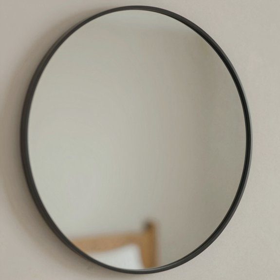 minimal thin frame round mirror