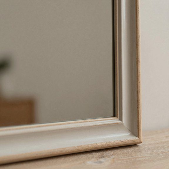 neutral toned painted mirror frame