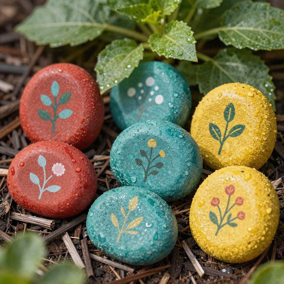 painted pebble plant labels