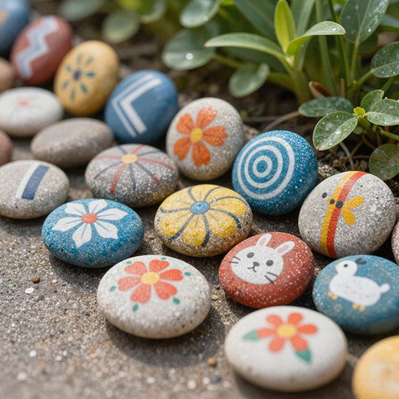 painted rock garden borders