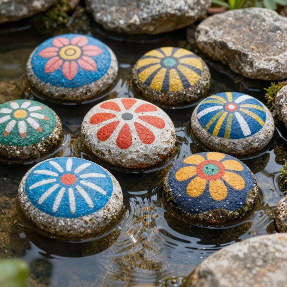 painted rocks for water features