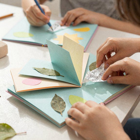 paper flip story with tabs