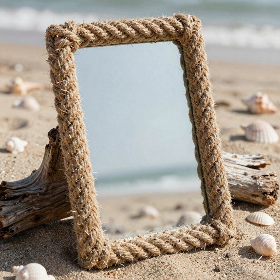 rope wrapped thrift mirror frame