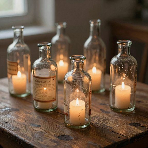 Bottle Candle Holder Ideas That Create Warm and Aesthetic Lighting 7 rustic vintage wine bottle candle