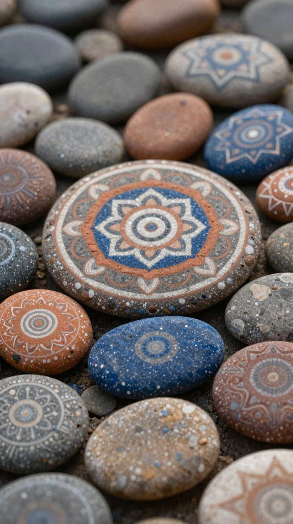 smooth river rock mandala art