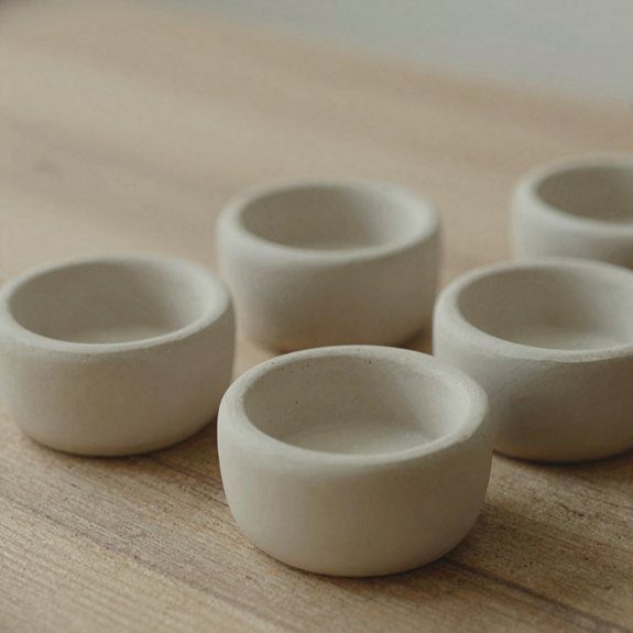 soft neutral clay candle holders