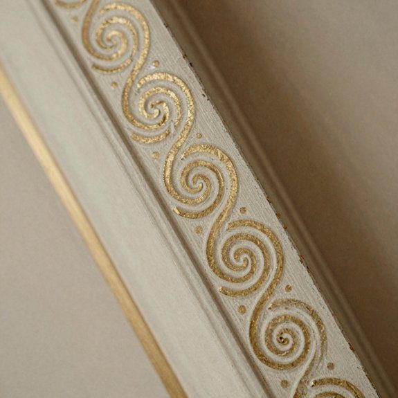 stenciled geometric frame makeover