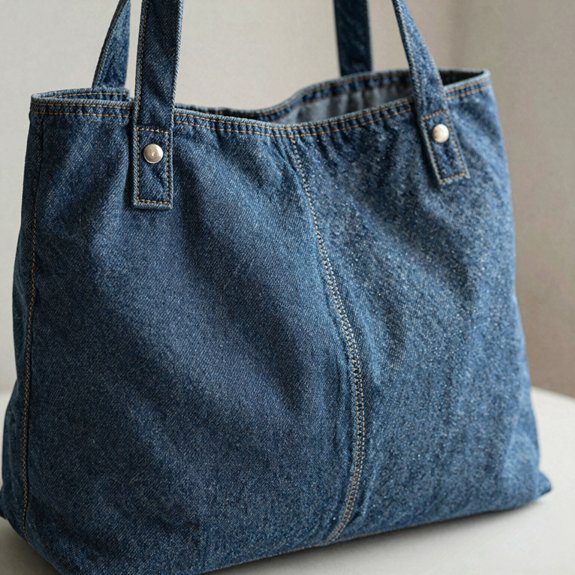 Denim Bag Ideas From Old Jeans That Look Stylish and Sellable 9 structured denim bag panel lining