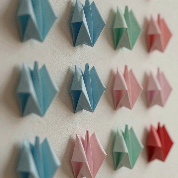 tiny origami wall gallery cluster