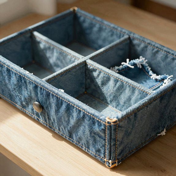 DIY With Old Jeans That Turn Worn Denim Into Useful and Stylish Pieces 18 upcycled denim drawer pockets