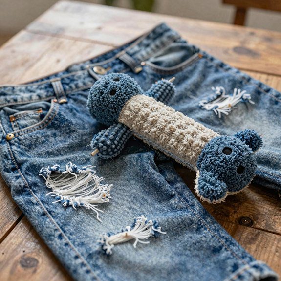 DIY With Old Jeans That Turn Worn Denim Into Useful and Stylish Pieces 15 upcycled denim knotty tug toy