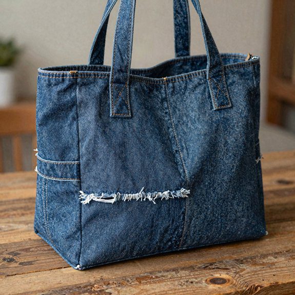 Denim Bag Ideas From Old Jeans That Look Stylish and Sellable 18 upcycled denim market tote