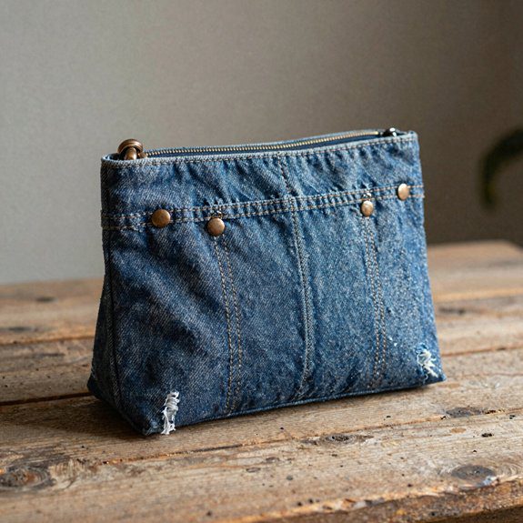 Denim Bag Ideas From Old Jeans That Look Stylish and Sellable 7 upcycled denim waistband pouch