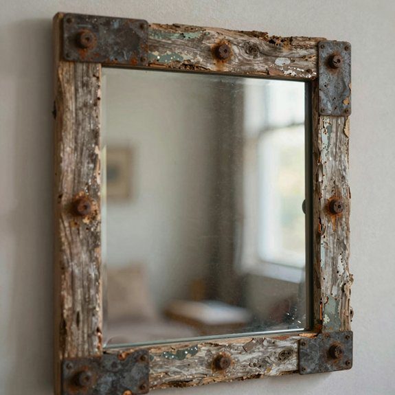 upcycled recycled mirror frame