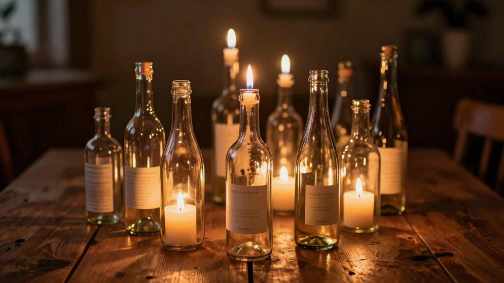 warm aesthetic bottle candle holders