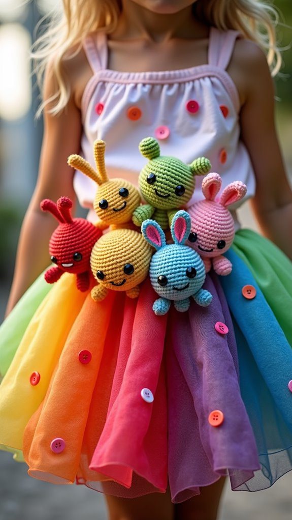 vibrant kids rainbow skirt