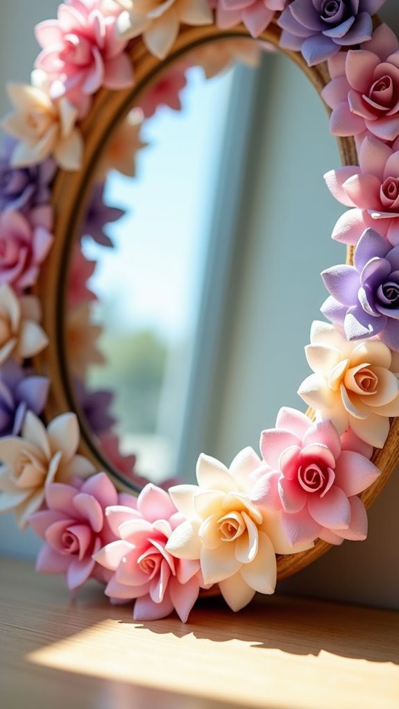create a floral mirror