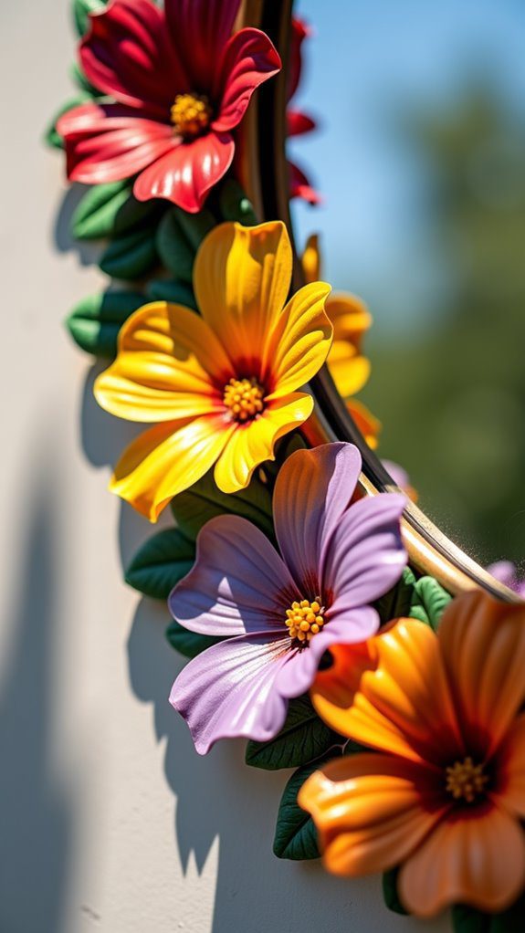 create a floral mirror