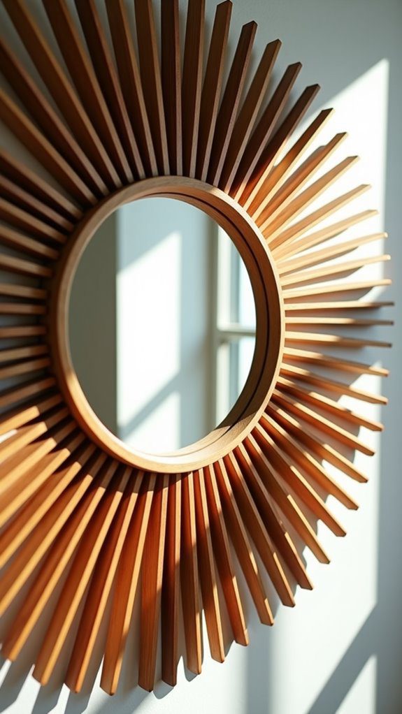create sunburst stick mirror