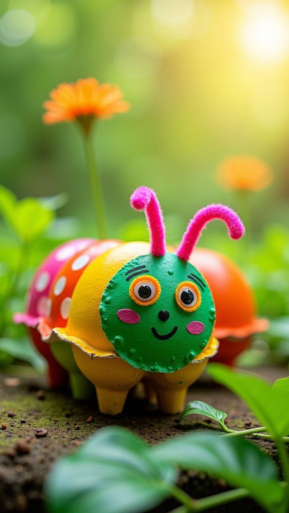 egg carton caterpillar craft