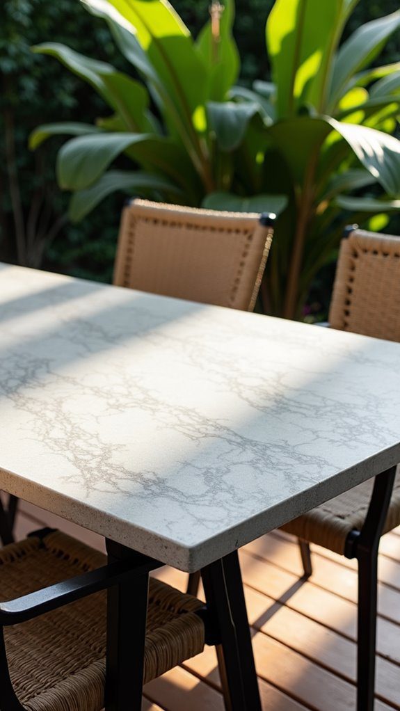elegant outdoor stone table