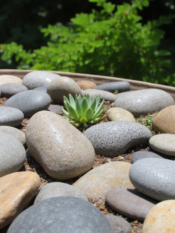 rock planter ideas for gardens