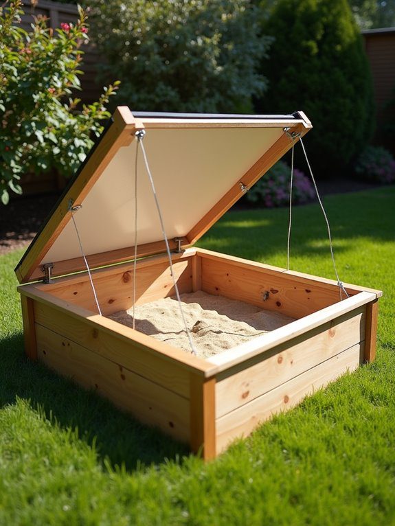 sandbox cover with counterweight