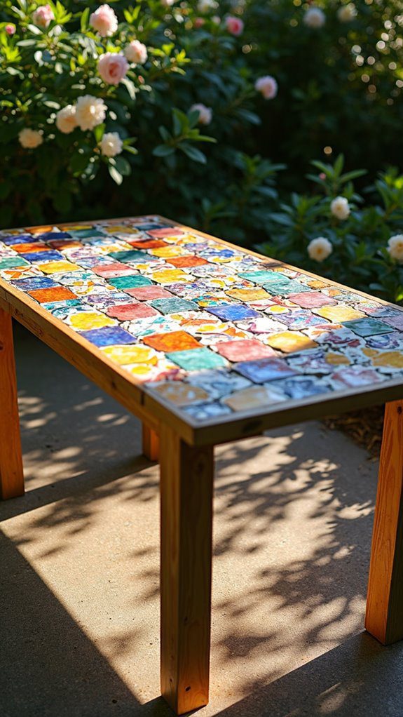 table with tiled surface