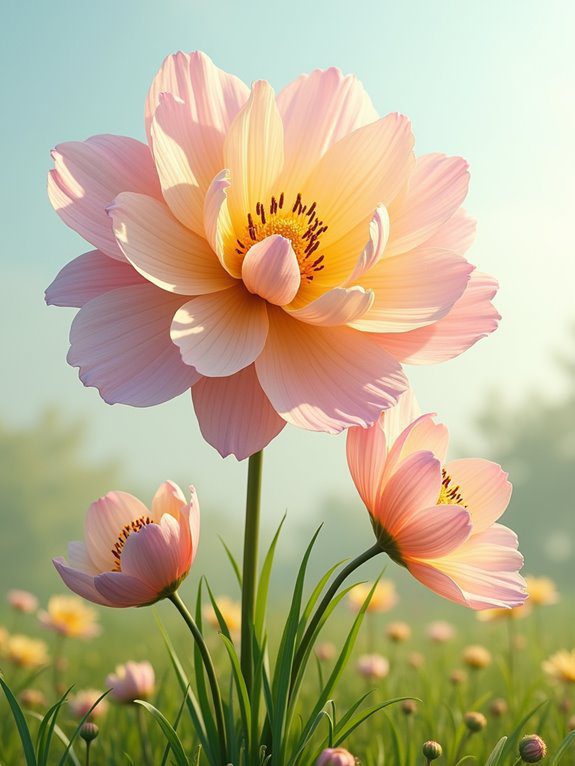 vibrant oversized blooming flowers